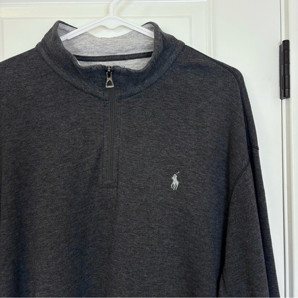 Polo Ralph Lauren Performance Quarter Zip Pullover Sweater Gray Mens XXL - Picture 1 of 7